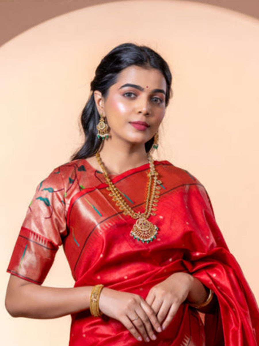 Maroon Khadi Silk Handwoven Wedding Reception Party Festival Casual Heavy Border Sarees