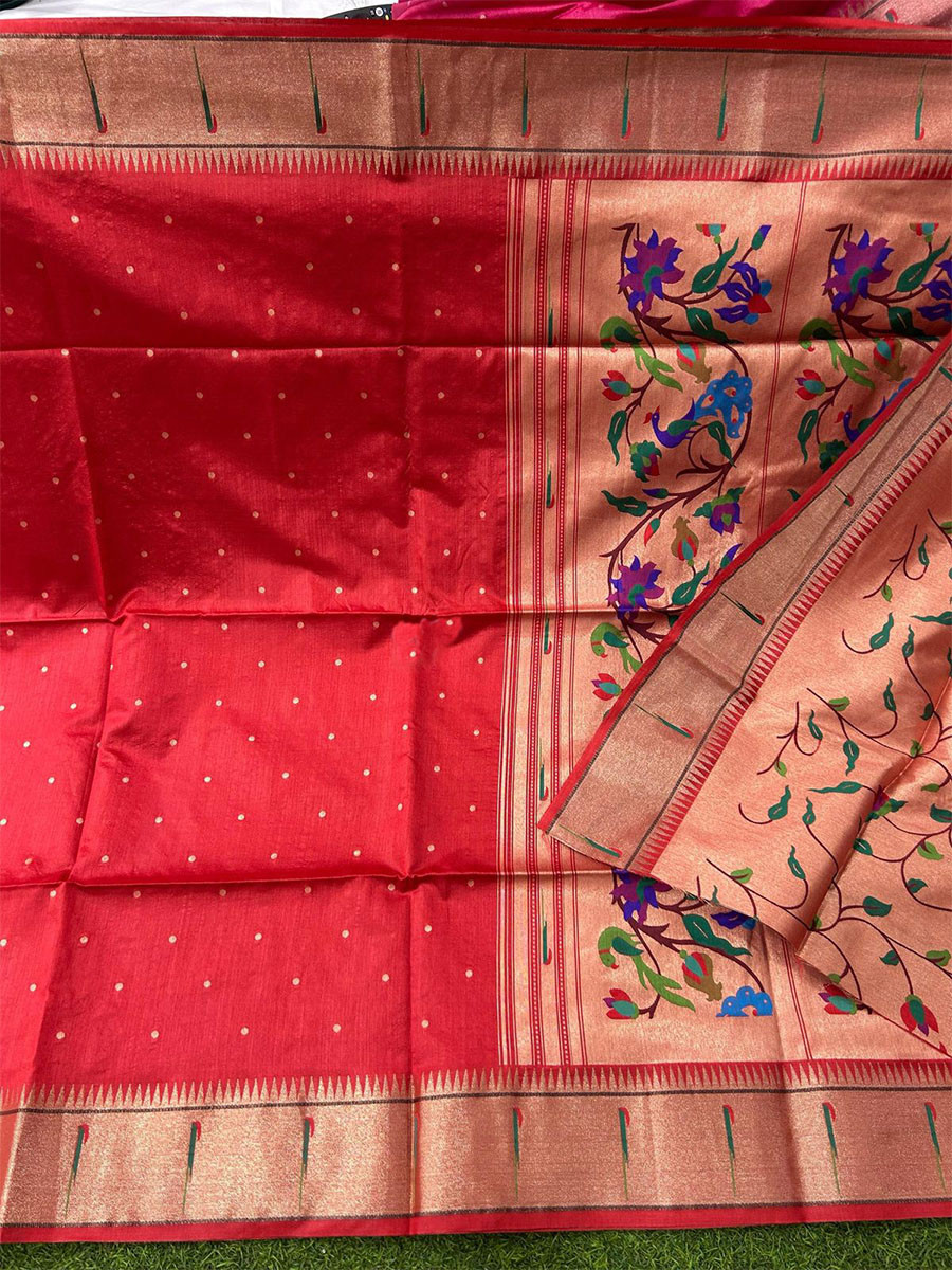 Maroon Khadi Silk Handwoven Wedding Reception Party Festival Casual Heavy Border Sarees