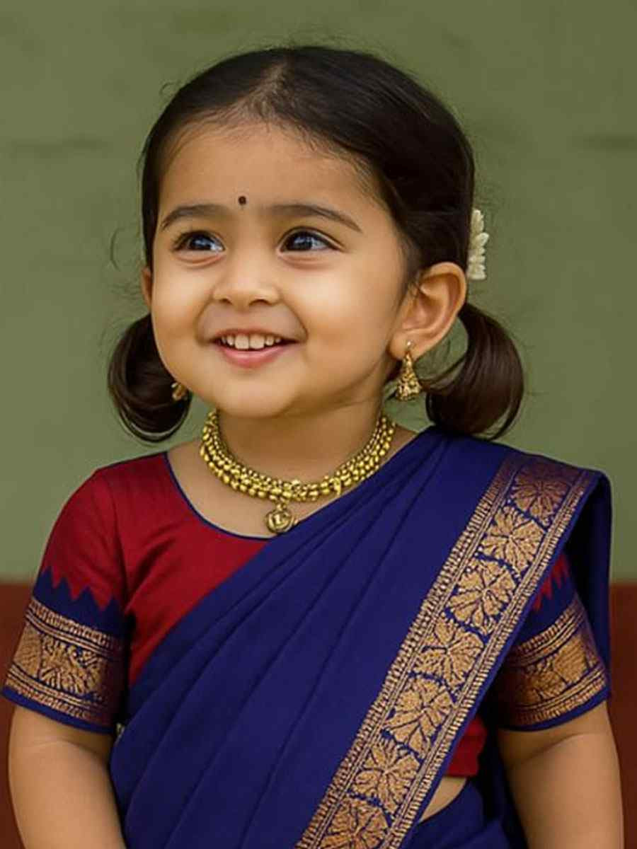 Maroon Premium Lichi Silk Brocade Kids Wear Wedding Festival Lehengas Girls Wear