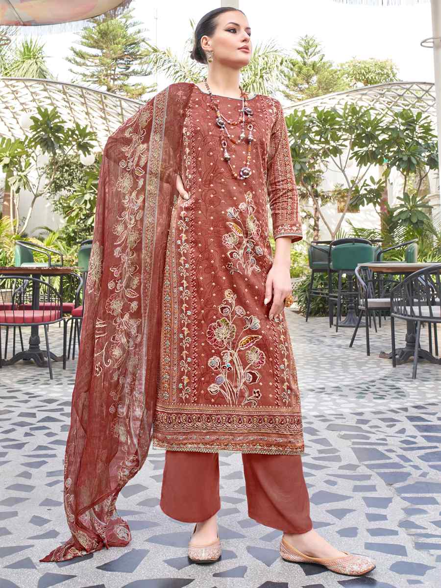 Maroon Premium Zam Embroidered Casual Festival Pant Salwar Kameez