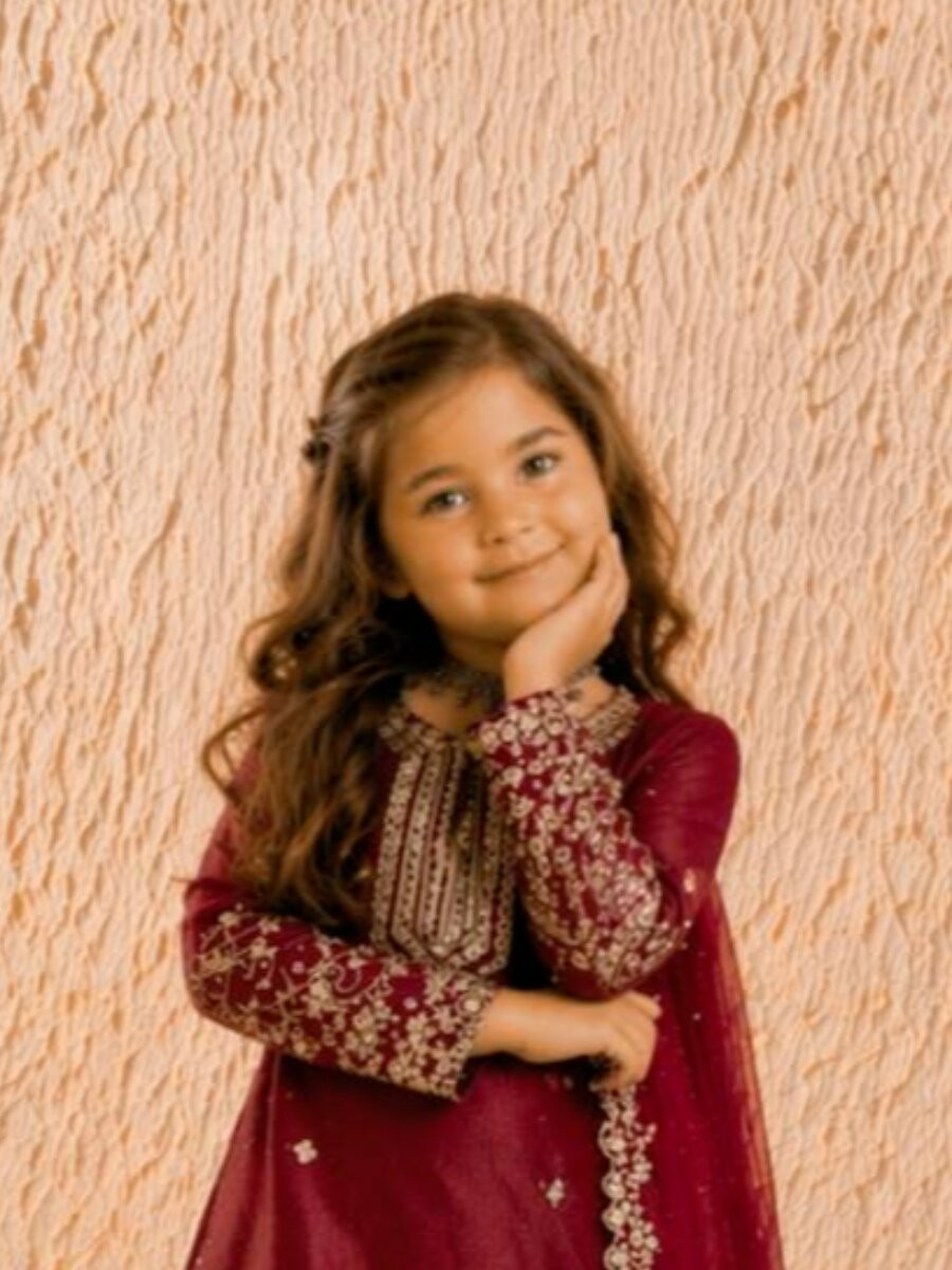Maroon Pure GMY Silk Embroidered Sequins Ethnic Casual Party Wedding Ready Salwars Girls Wear