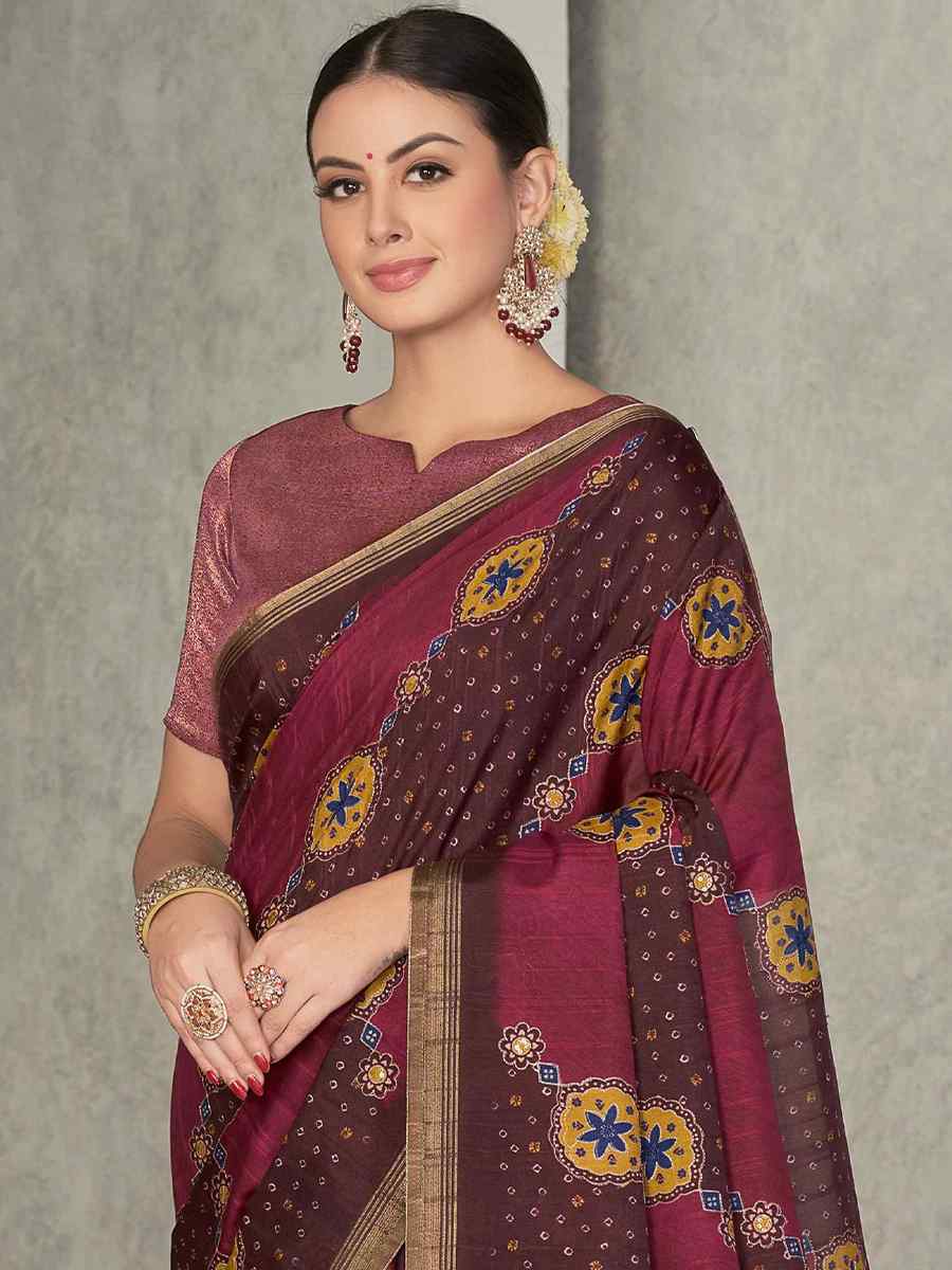 Maroon Rangkat Tussar Silk Embroidered Party Festival Classic Style Saree