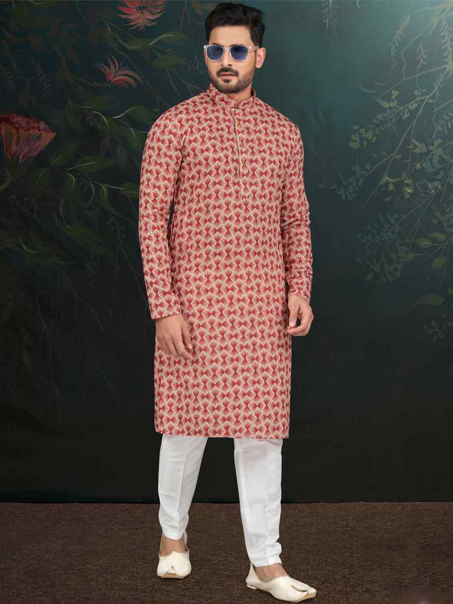 Maroon Rayon Embroidered Festival Wedding Kurta