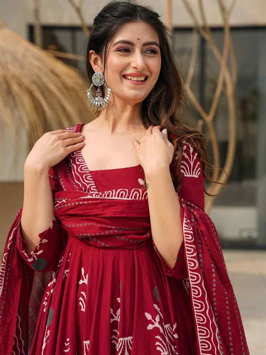 Maroon Rayon Embroidery Party Wedding Festival Casual Ready Anarkali Salwar Kameez