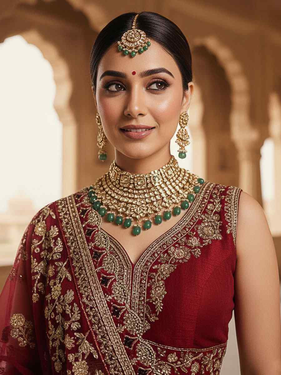 Maroon Silk Embroidery Bridal Wedding Reception Festival Heavy Border Lehenga Choli