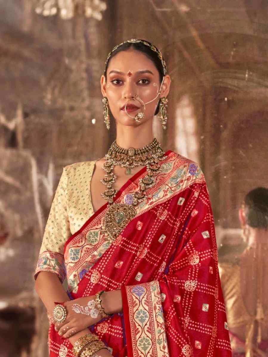 Maroon Silk Handwoven Festival Wedding Fancy Heavy Border Saree