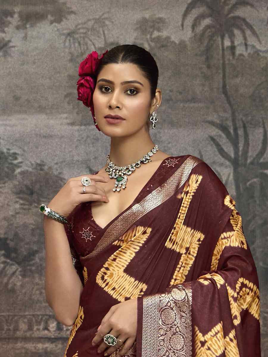 Maroon Silk Handwoven Festival Wedding Fancy Heavy Border Saree