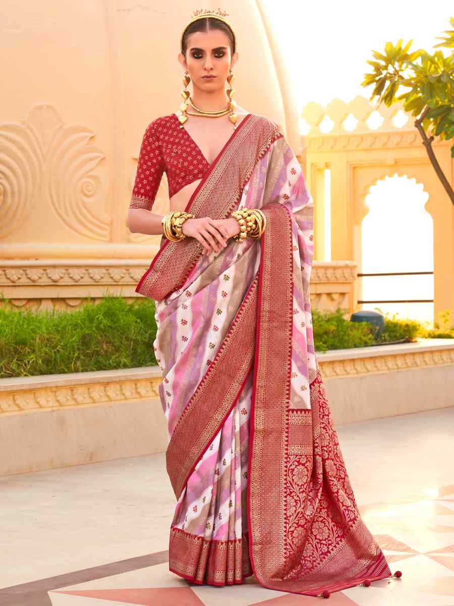 Maroon Super Silk Handwoven Festival Casual Heavy Border Saree