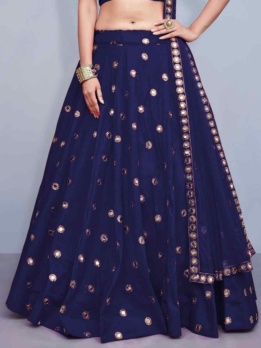 Mauve Tafeta Silk Embroidered Festival Wedding Party Reception Heavy Border Lehenga Choli