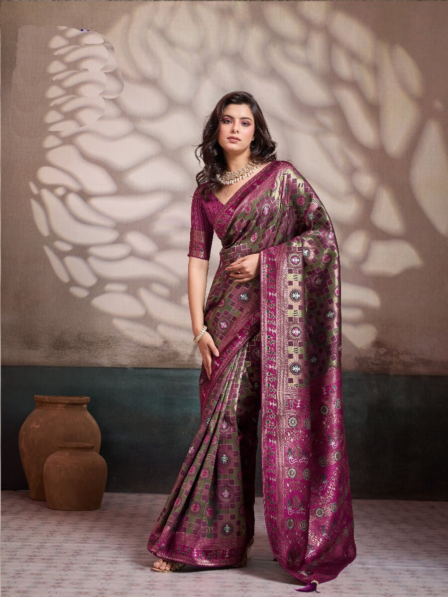 Mehendi Green Soft Silk Zari Meenakari Woven Work Wedding Reception Party Festival Casual Heavy Border Sarees