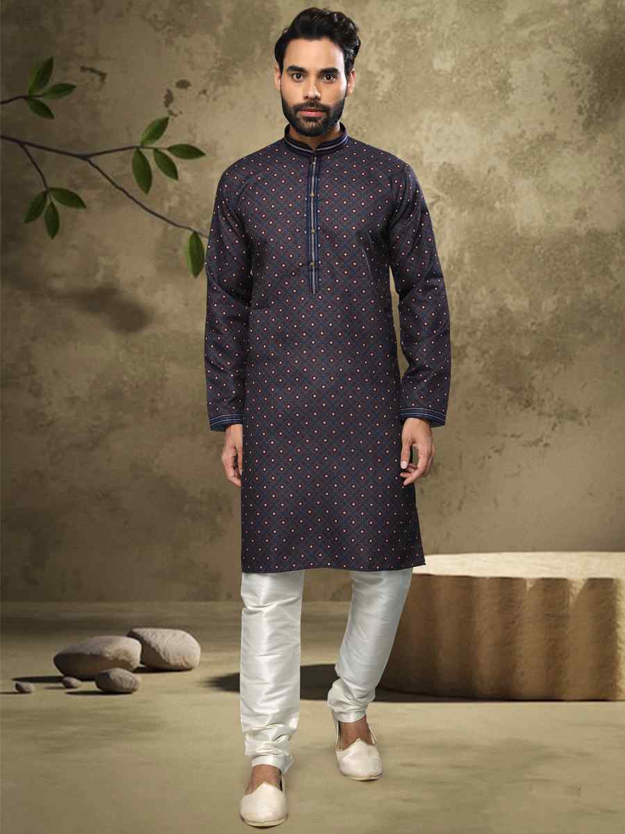 Mehendi Hand Loomed In Rich Yarns Of Cotton Printed Festival Party Kurta