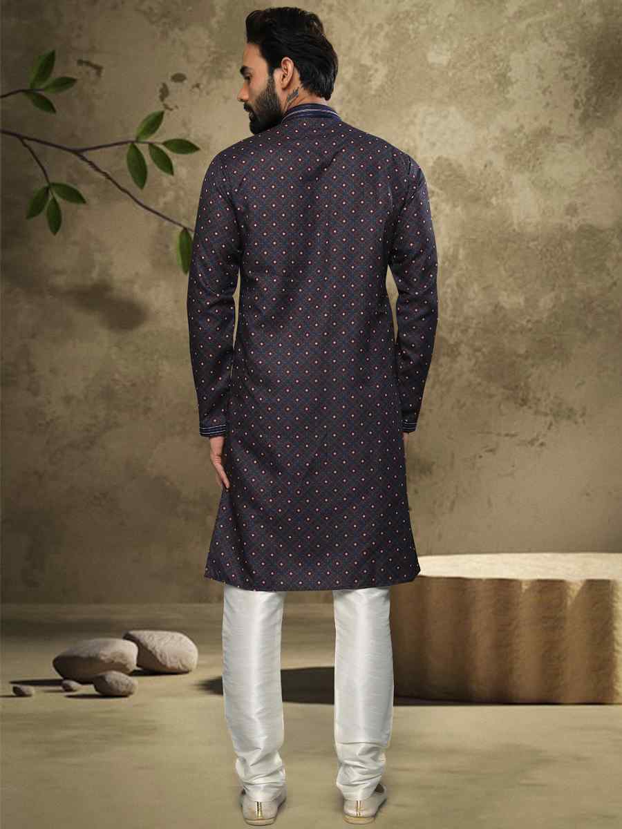 Mehendi Hand Loomed In Rich Yarns Of Cotton Printed Festival Party Kurta