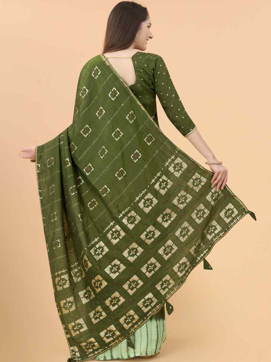 Mehendi Modal Viscose Silk Printed Party Festival Contemporary Saree