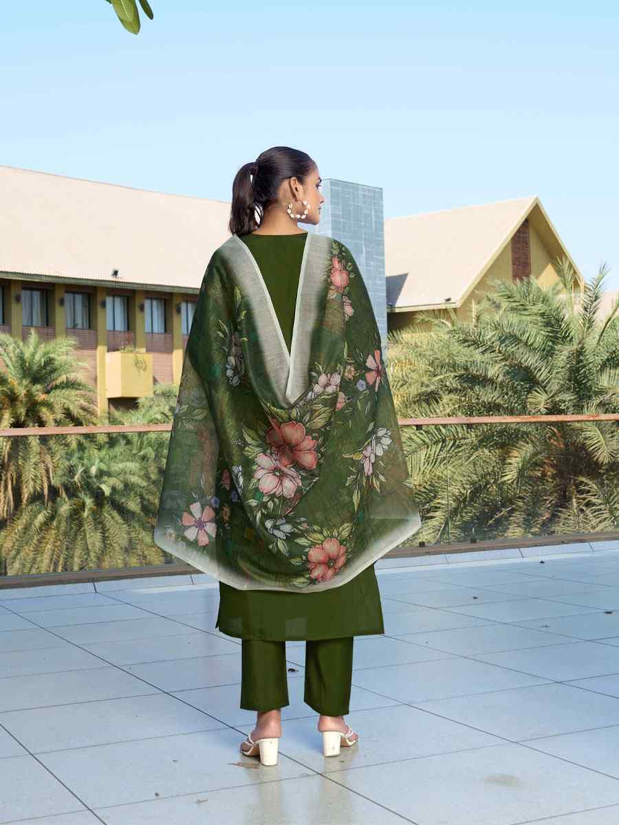 Mehendi Roman Silk Embroidery Party Wedding Festival Casual Ready Pant Salwar Kameez