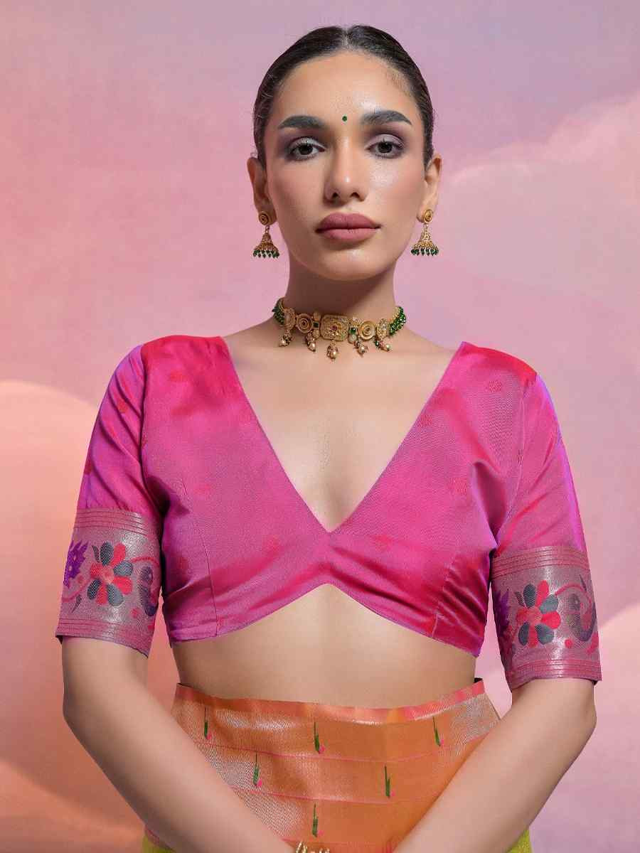 Mehendi Soft Banarasi Silk Kanjivaram Party Bridal Reception Festival Wedding Fancy Heavy Border Saree