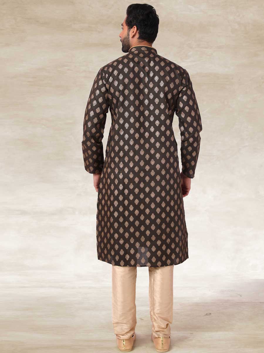 Midnight Green Cotton Handloom Festival Kurta Set