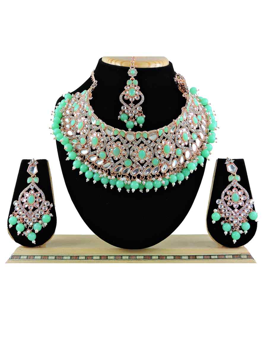 Mint Alloy Festival Wear Kundan Necklace