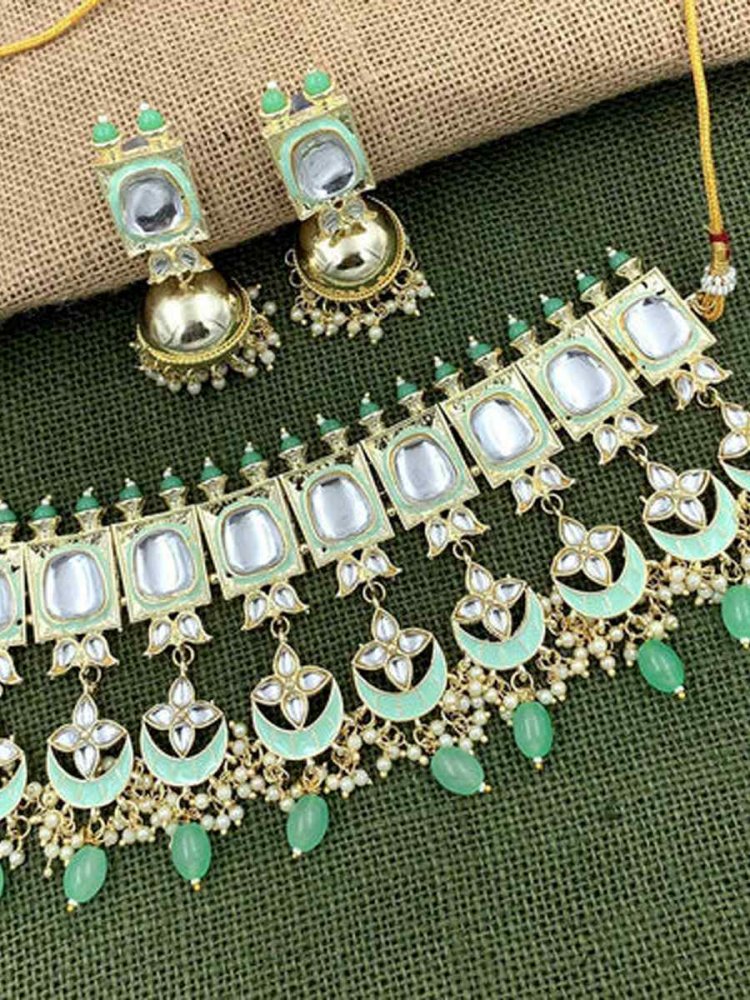Mint Alloy Festival Wear Meenakari Necklace