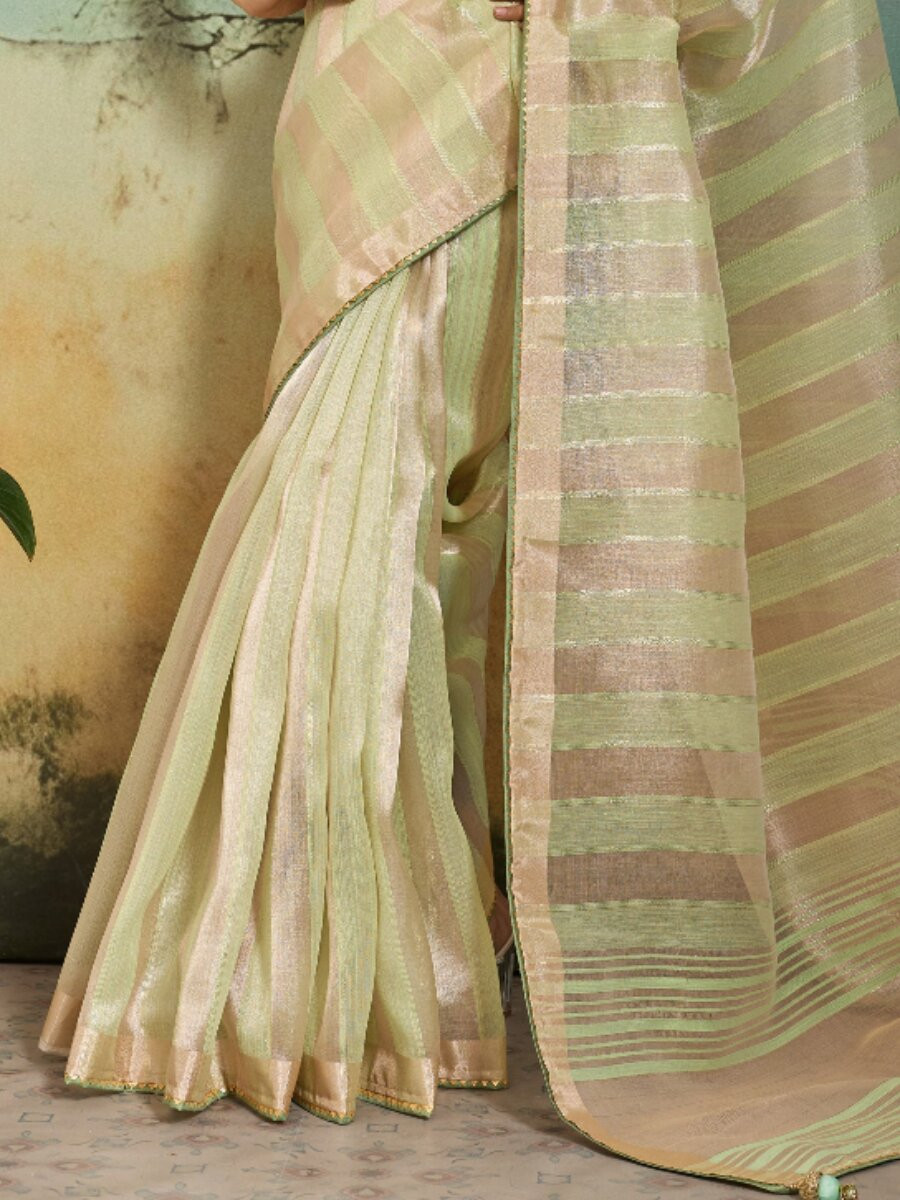Mint Cotton Silk Plain Wedding Party Festival Casual Reception Classic Style Sarees