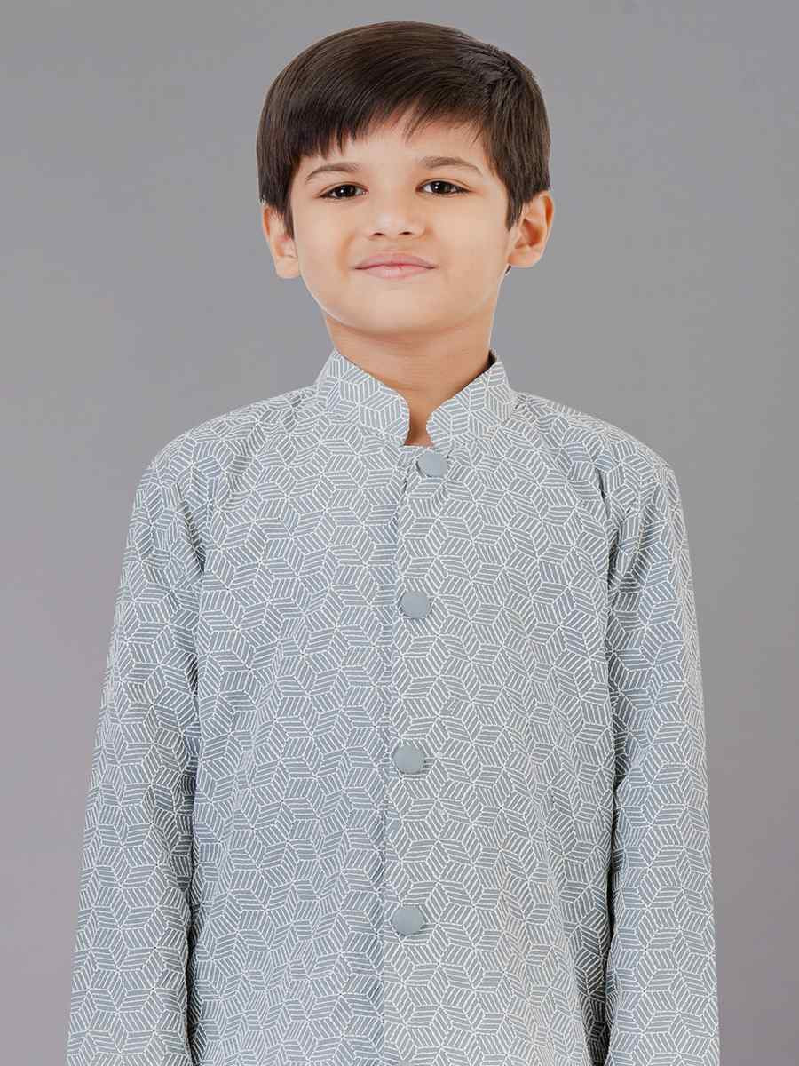 Mint Green Fancy Silk Embroidered Festival Traditional Kurta Pyjama Boys Wear
