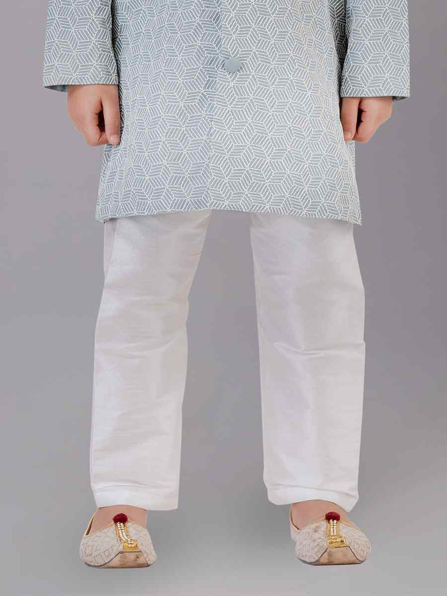 Mint Green Fancy Silk Embroidered Festival Traditional Kurta Pyjama Boys Wear