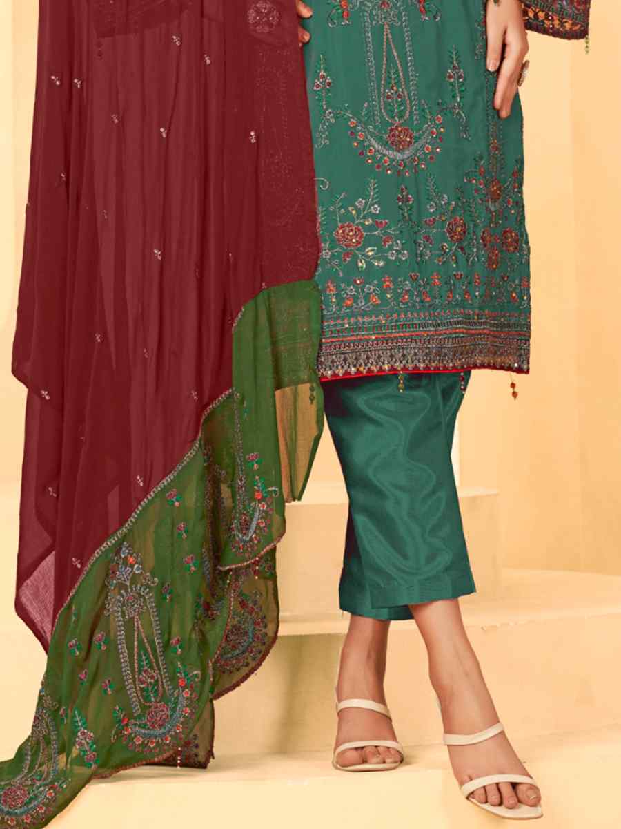 Morepeach Georgette Embroidered Festival Casual Pant Salwar Kameez