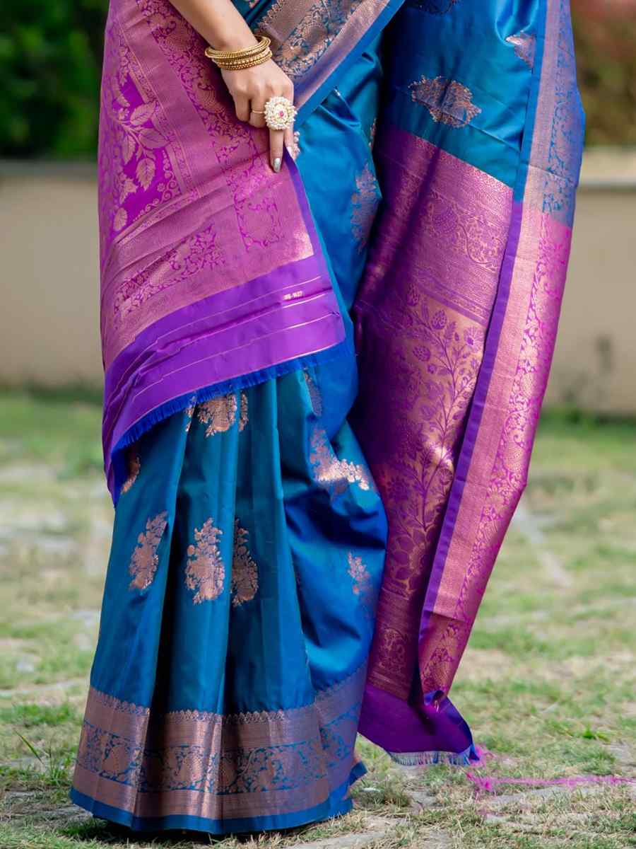 Morpeach Soft Banarasi Silk Handwoven Festival Festival Heavy Border Saree