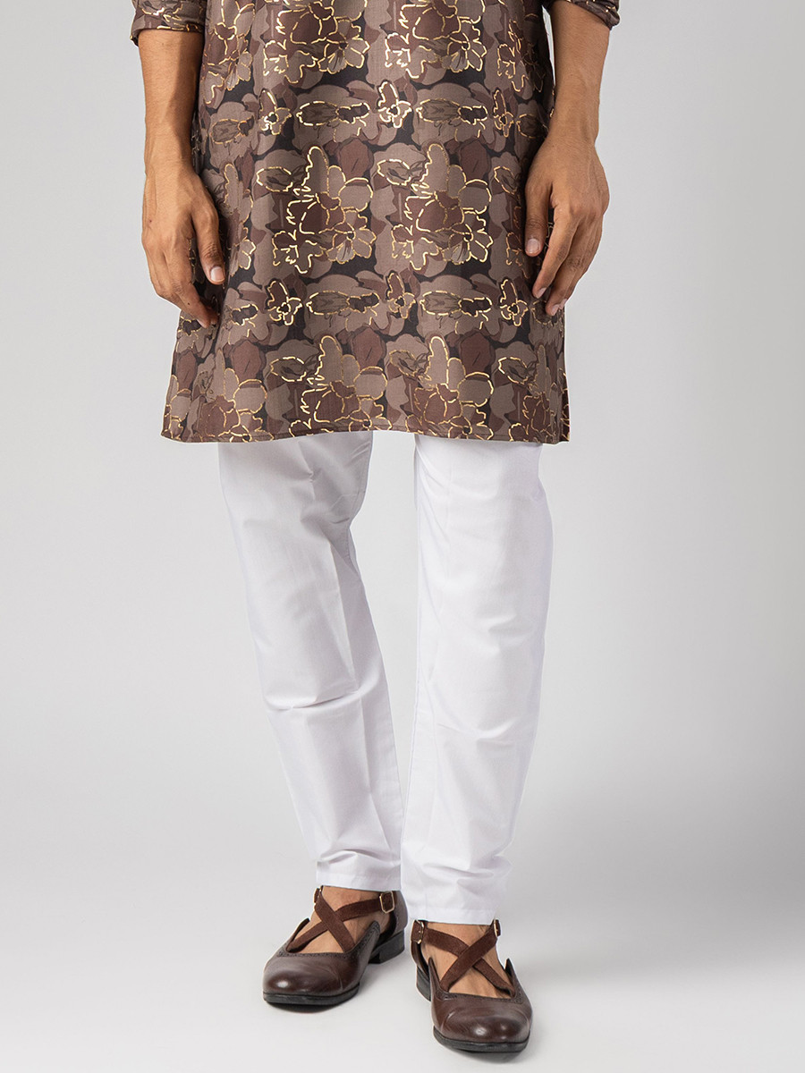 Mouve Magnet Printed Wedding Festival Party Wear Casual Mens Kurta