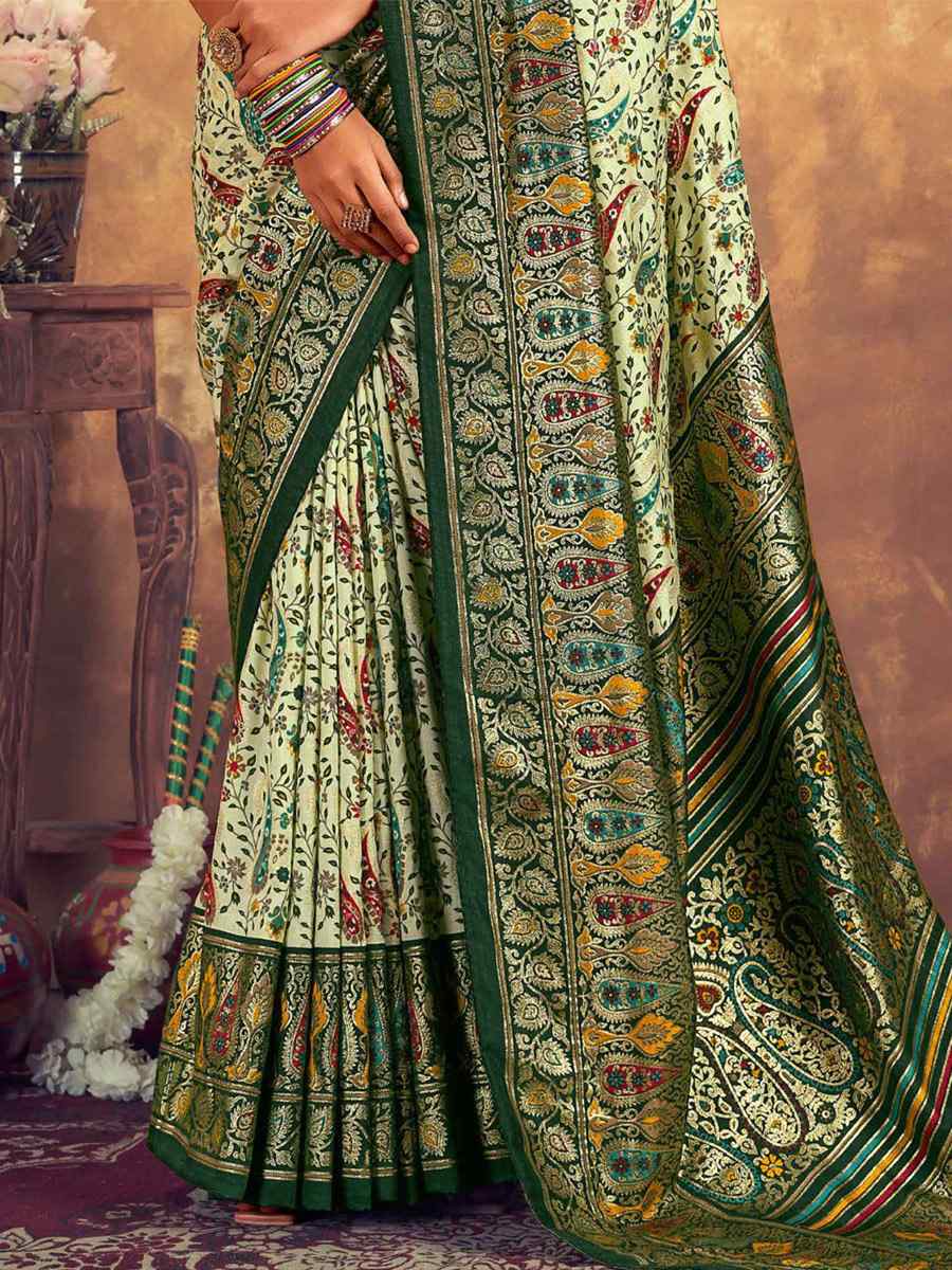 Multi  Dola Silk Printed Casual Festival Contemporary Saree