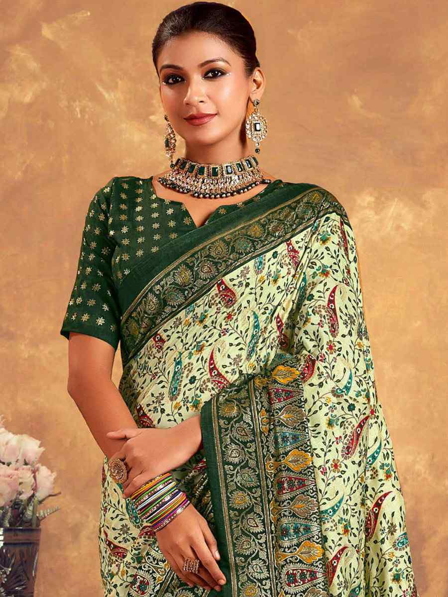Multi  Dola Silk Printed Casual Festival Contemporary Saree