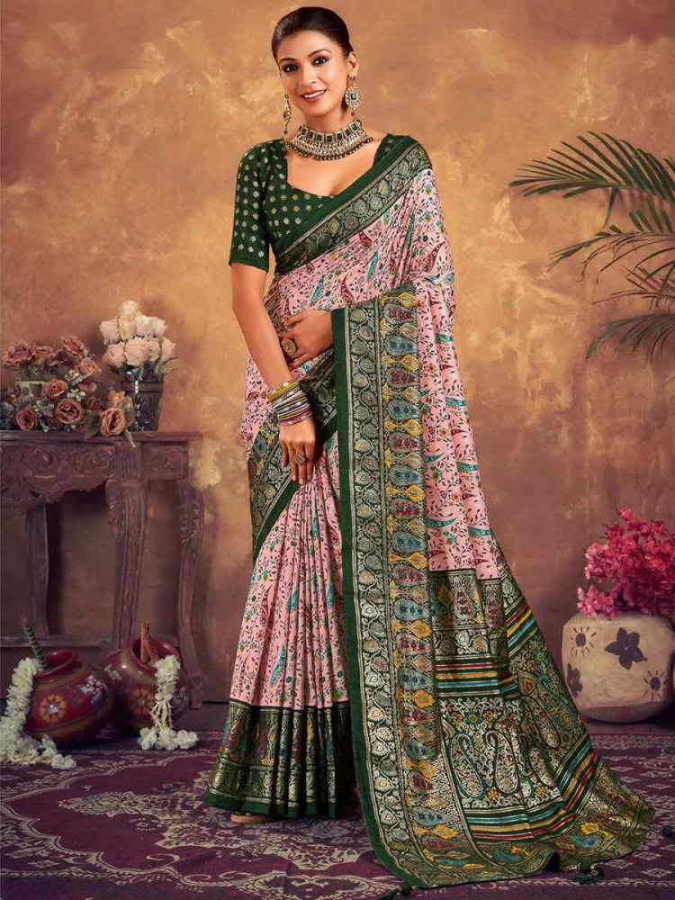 Multi  Dola Silk Printed Casual Festival Contemporary Saree