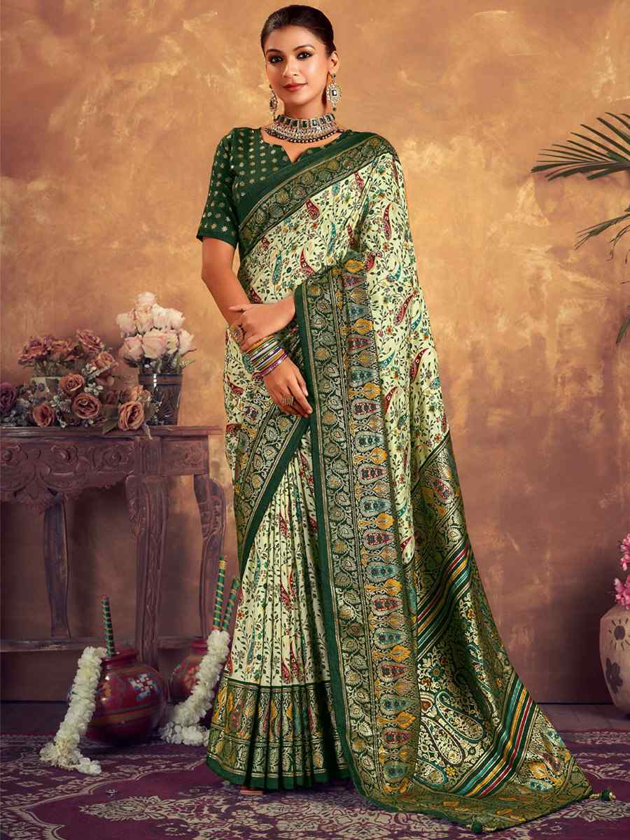 Multi  Dola Silk Printed Casual Festival Contemporary Saree