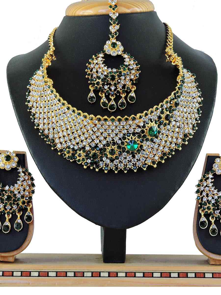 Multi Alloy Bridal Wear Diamonds Necklace