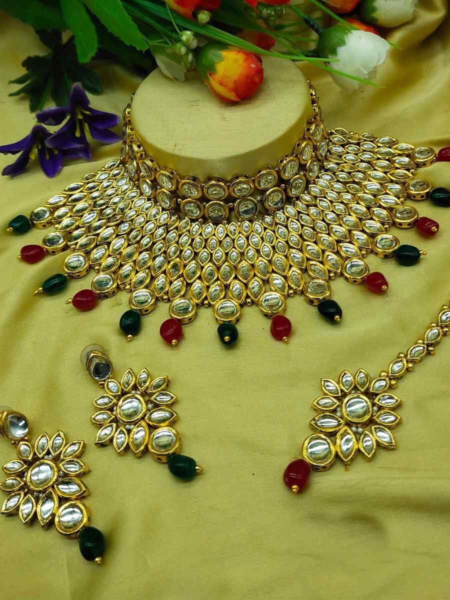 Multi Alloy Bridal Wear Kundan Necklace