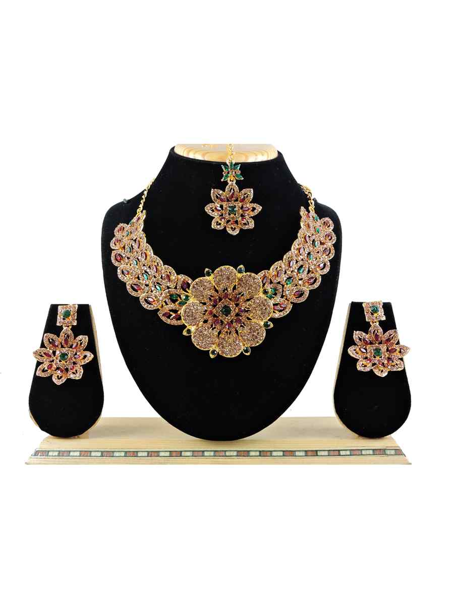 Multi Alloy Festival Wear Diamonds Necklace