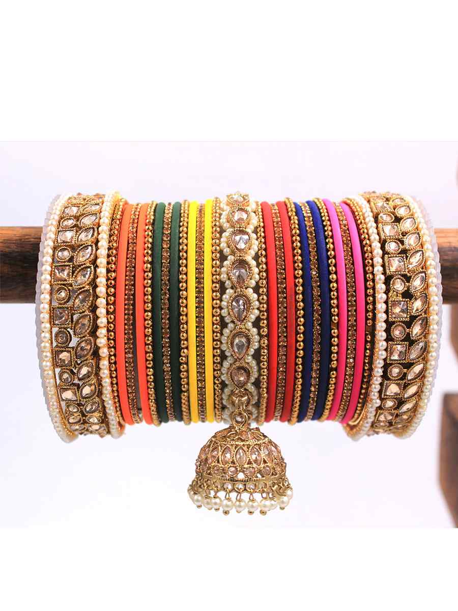 Multi Alloy Festival Wear Kundan Bangles