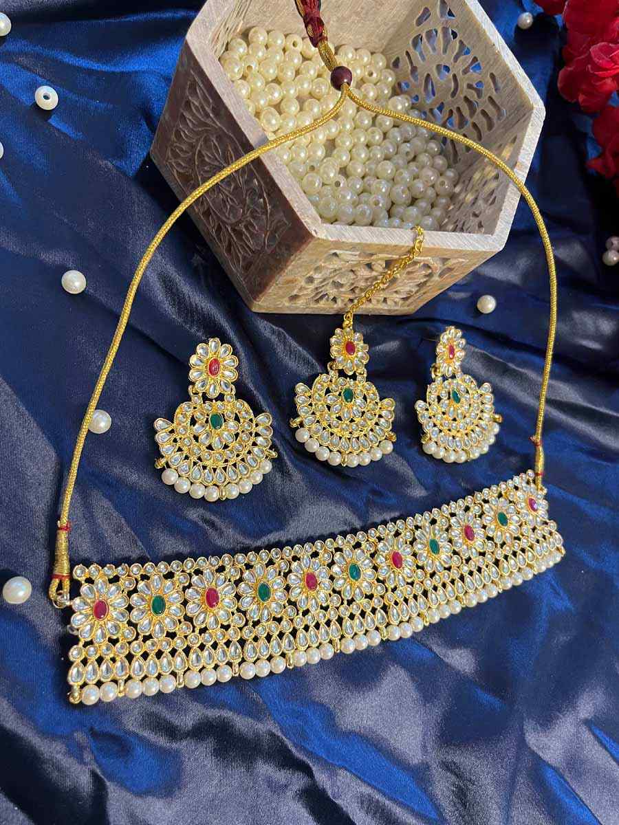 Multi Alloy Festival Wear Kundan Necklace