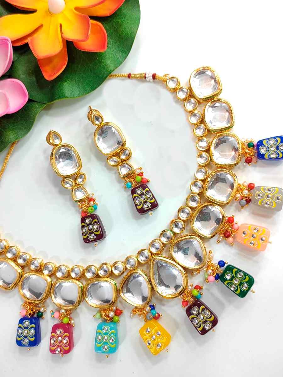 Multi Alloy Festival Wear Kundan Necklace