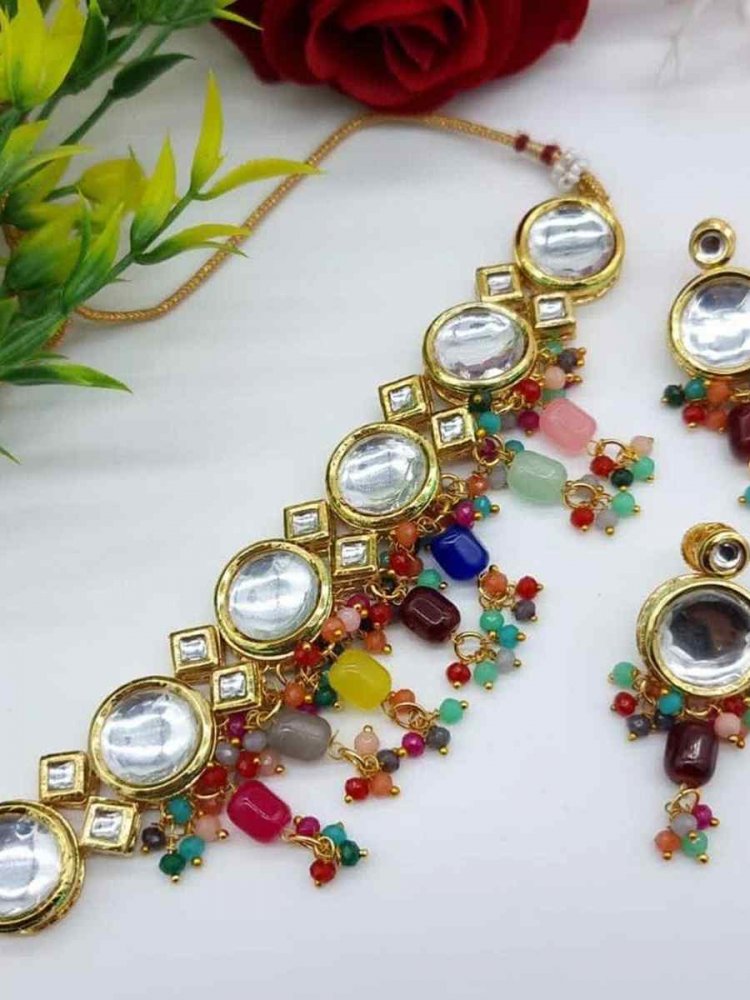 Multi Alloy Festival Wear Kundan Necklace