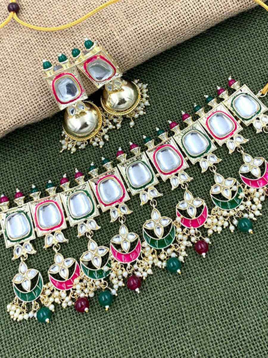 Multi Alloy Festival Wear Meenakari Necklace
