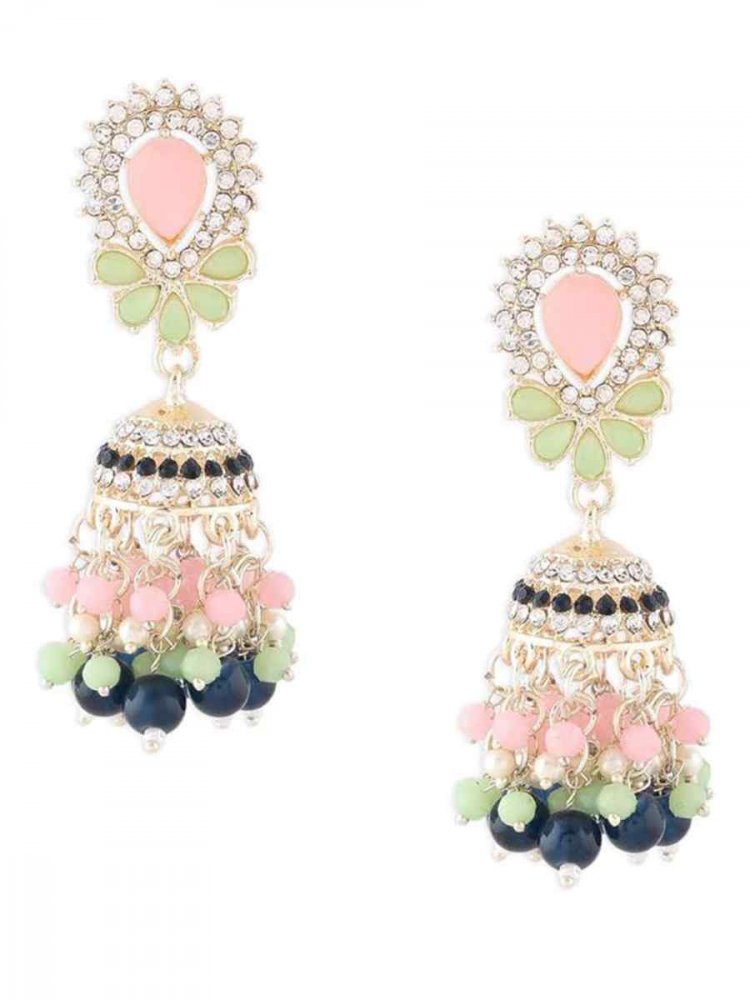 Multi Alloy Metal Festival Wear Kundan Earrings