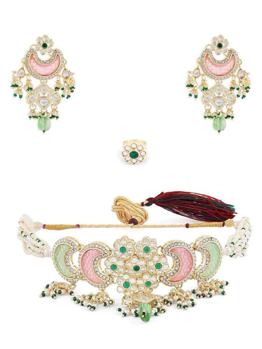 Multi Alloy Metal Festival Wear Kundan Necklace