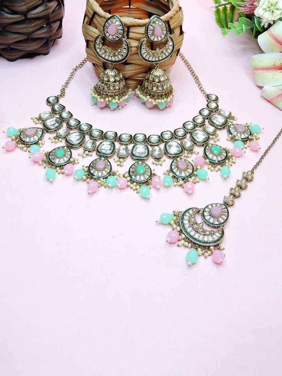 Multi Alloy Metal Festival Wear Kundan Necklace