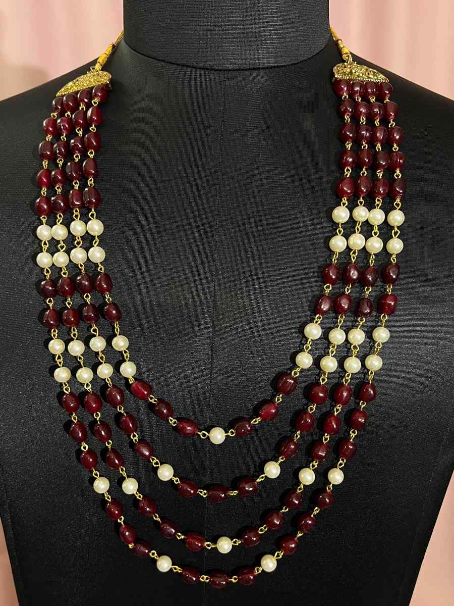 Multi Alloy Moti Groom's Wedding Wear Pearls Necklace