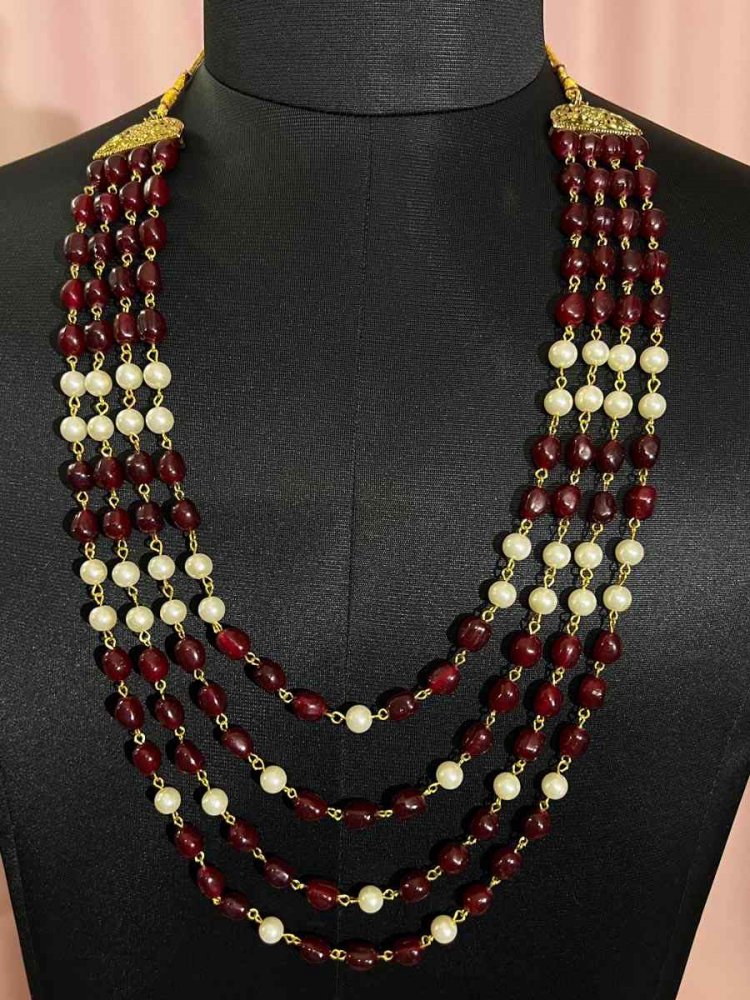 Multi Alloy Moti Groom&#039;s Wedding Wear Pearls Necklace