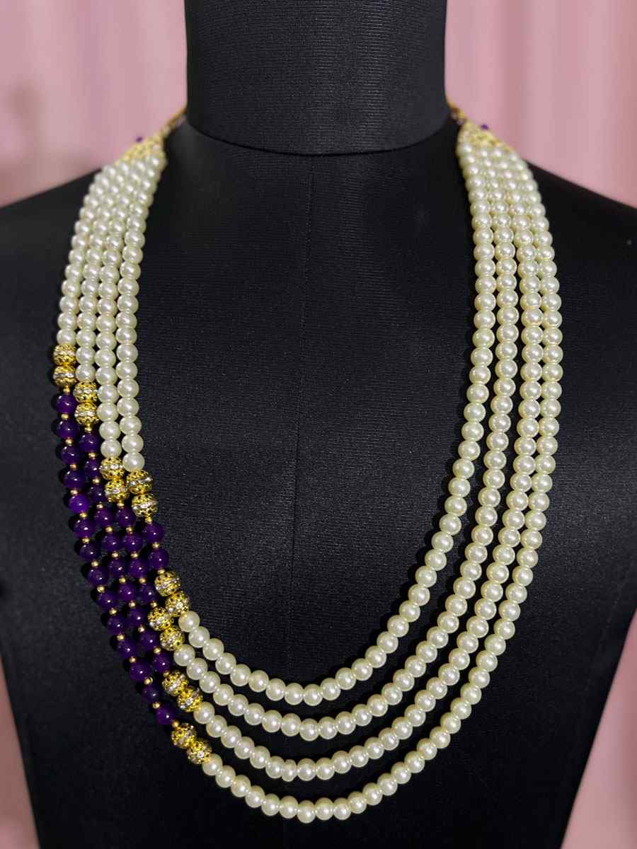 Multi Alloy Moti Groom's Wedding Wear Pearls Necklace