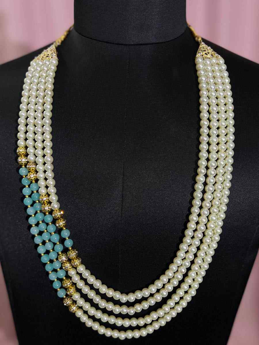 Multi Alloy Moti Groom's Wedding Wear Pearls Necklace