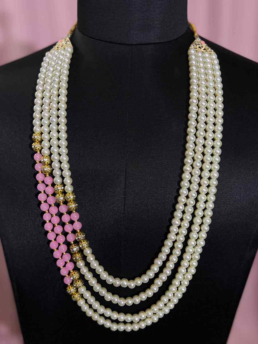 Multi Alloy Moti Groom's Wedding Wear Pearls Necklace