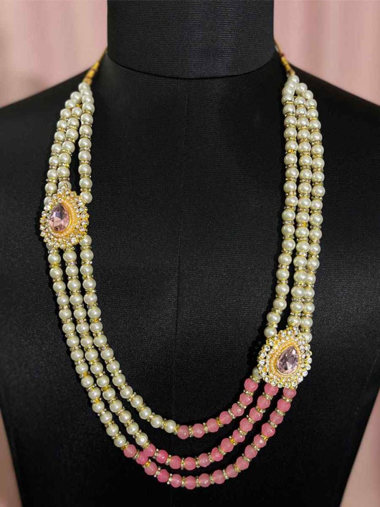Multi Alloy Moti Groom&#039;s Wedding Wear Pearls Necklace