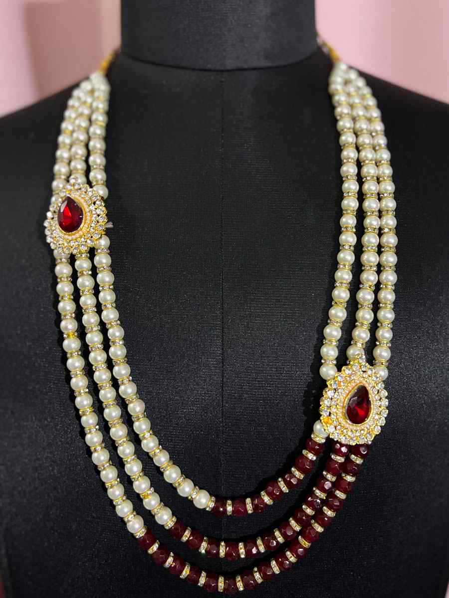 Multi Alloy Moti Groom's Wedding Wear Pearls Necklace